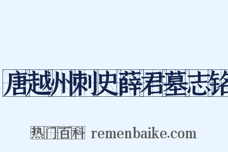 唐越州刺史薛君墓志铭是什么意思的图片